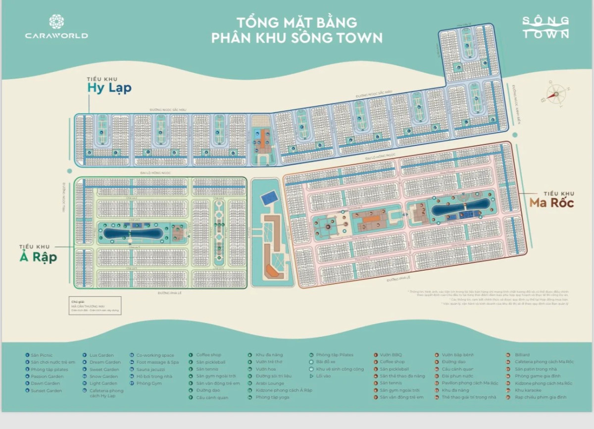 Mặt bằng tổng thể phân khu Sông Town Caraworld Cam Ranh